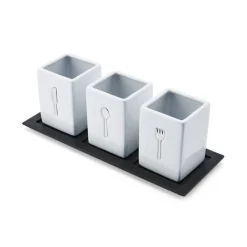 Towle® Living 3 Piece Flatware Caddy with Wood Tray- Flatware Caddies