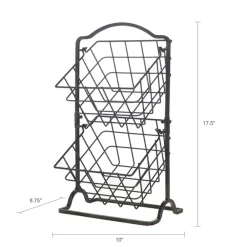 Gourmet Basics® 2 Tier Hanging Storage Baskets- Fruit And Storage Baskets