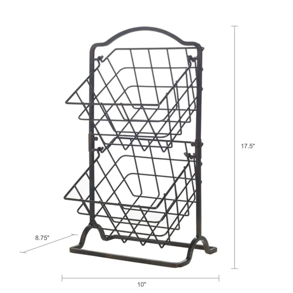 Gourmet Basics® 2 Tier Hanging Storage Baskets- Fruit And Storage Baskets