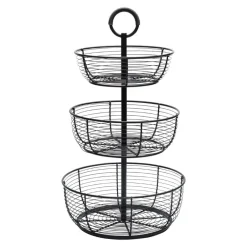 Gourmet Basics® 3 Tier Round Wrap Basket- Fruit And Storage Baskets