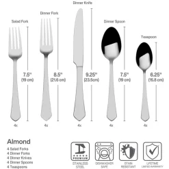 Gourmet Basics® Almond 20 Piece Flatware Set, Service for 4- Sets