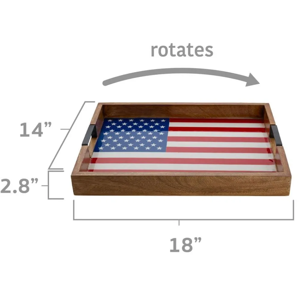 Gourmet Basics® American Flag Lazy Susan Serve Tray- Lazy Susans