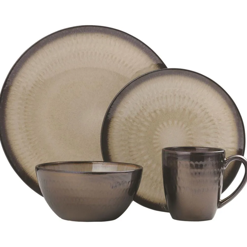 Gourmet Basics® Anastasia Cream 16 Piece Dinnerware Set, Service for 4- Dinnerware Service For 4