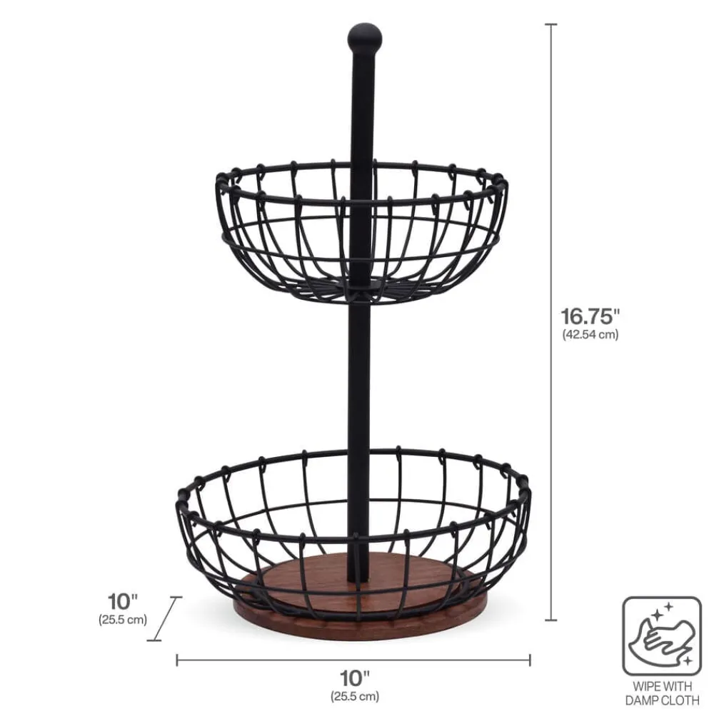 Pfaltzgraff® Anvil Cage 2 Tier Storage Basket- Fruit And Storage Baskets