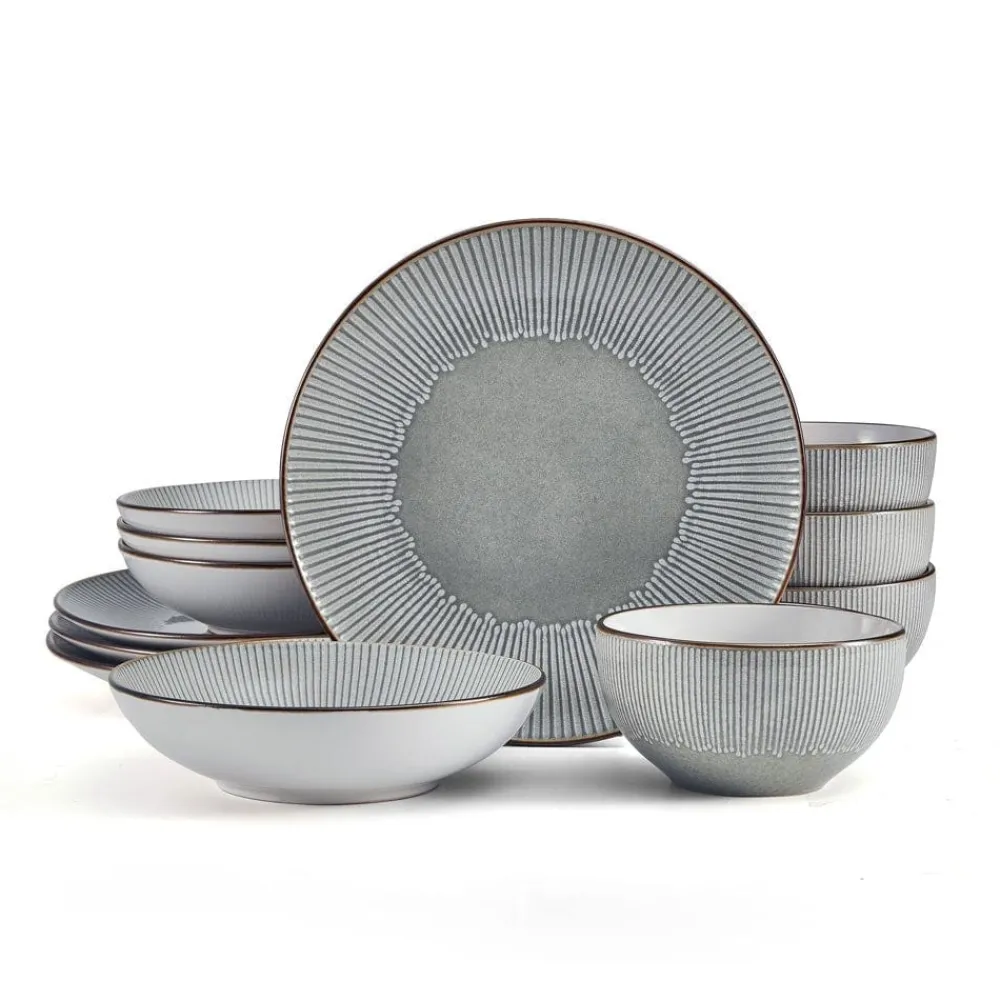 Pfaltzgraff® Arlie Gray 12 Piece Dinnerware Set, Service for 4- Dinnerware Service For 4