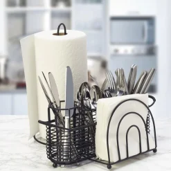 Gourmet Basics® Art Deco Hostess Buffet Storage Caddy- Flatware Caddies|Fruit And Storage Baskets