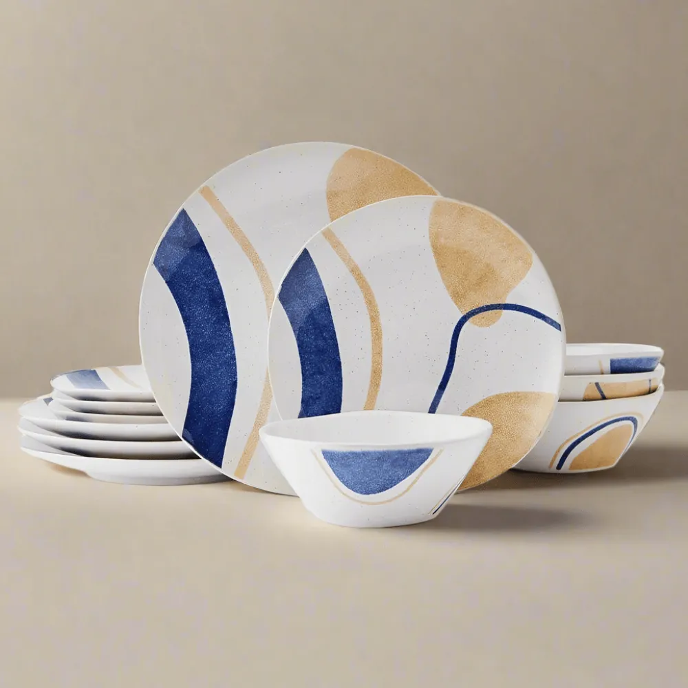 Pfaltzgraff® Artful Circles 12 Piece Set, Service for 4- Dinnerware Service For 4