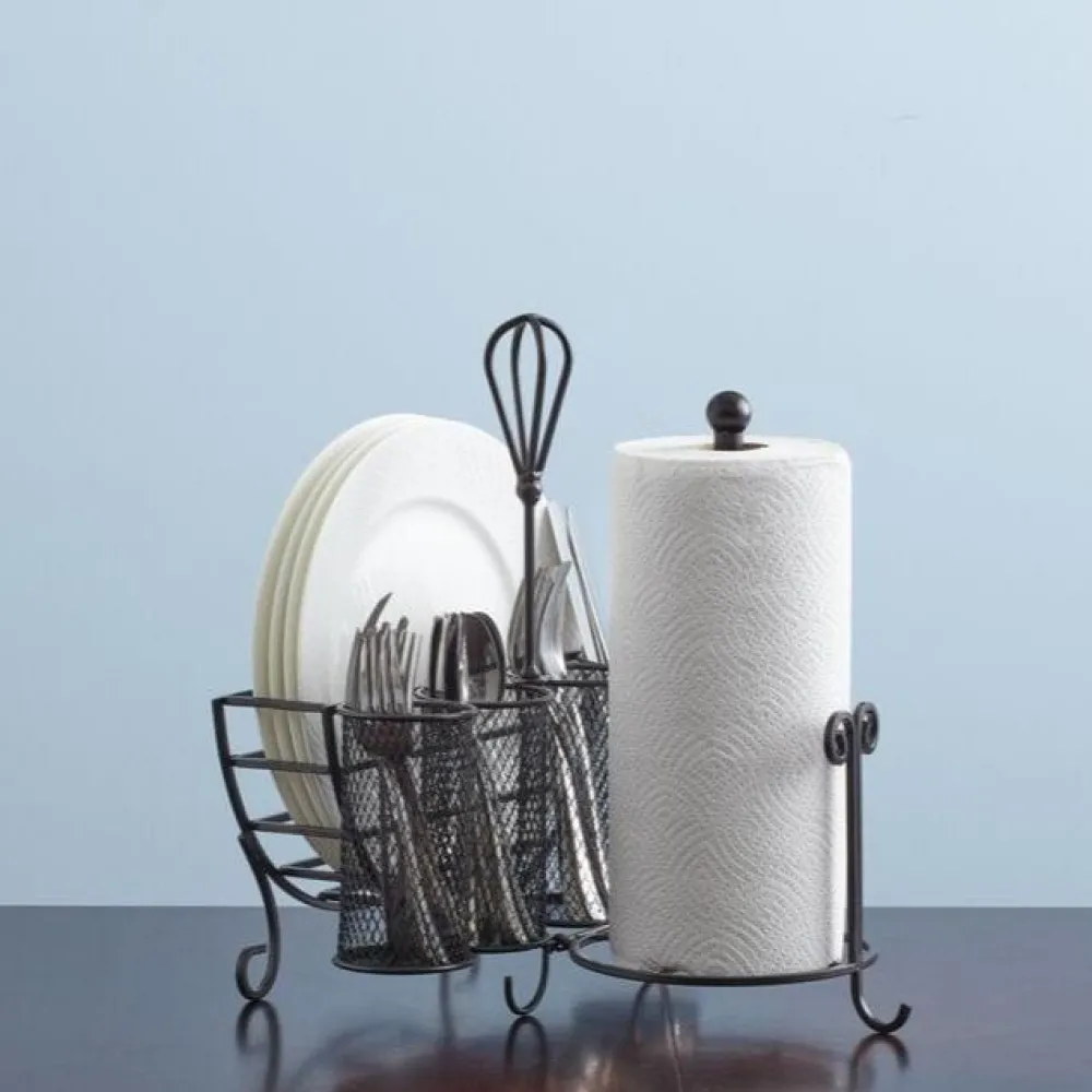 Gourmet Basics® Avilla Picnic Storage Caddy- Flatware Caddies|Fruit And Storage Baskets