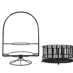 Gourmet Basics® Band and Stripe Swivel Hostess Buffet Storage Caddy- Flatware Caddies|Fruit And Storage Baskets