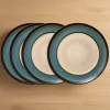 Gourmet Basics® Belmont Set of 4 Blue Round Dinner Plates- Dinner Plates