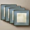 Gourmet Basics® Belmont Set of 4 Blue Square Dinner Plates- Dinner Plates