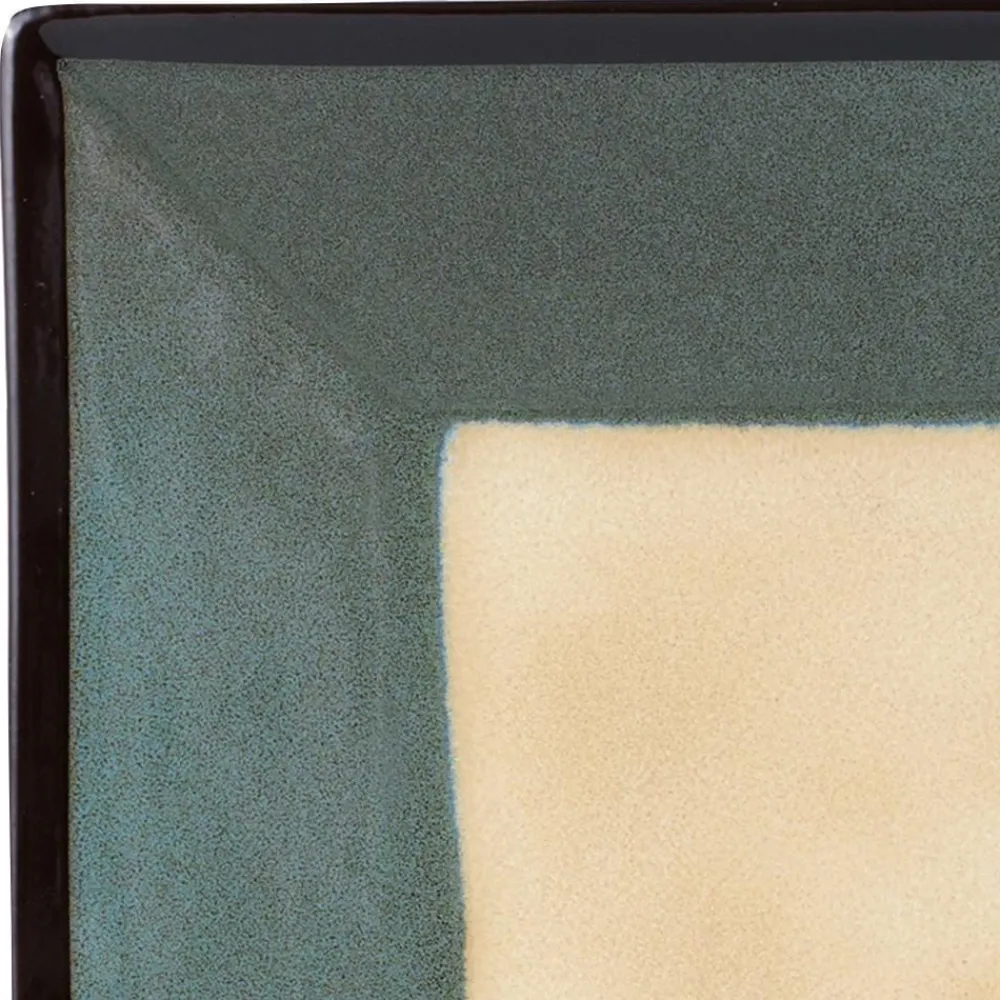 Gourmet Basics® Belmont Set of 4 Blue Square Dinner Plates- Dinner Plates