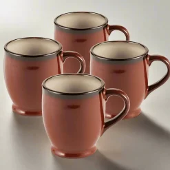 Gourmet Basics® Belmont Set of 4 Red Mugs- Coffee Mugs