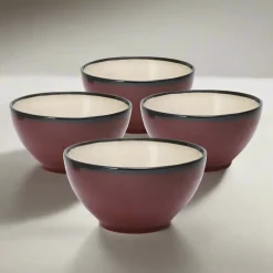 Gourmet Basics® Belmont Set of 4 Red Soup Cereal Bowls- Soup Cereal Bowls