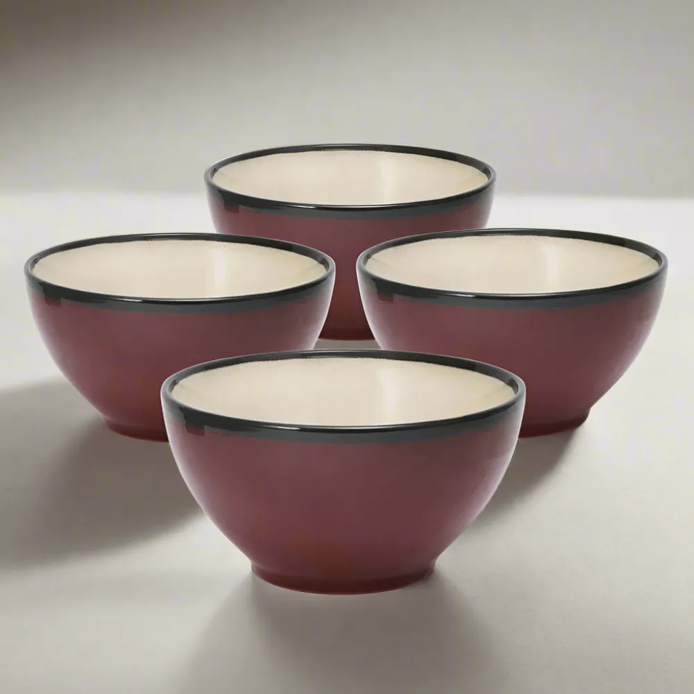 Gourmet Basics® Belmont Set of 4 Red Soup Cereal Bowls- Soup Cereal Bowls