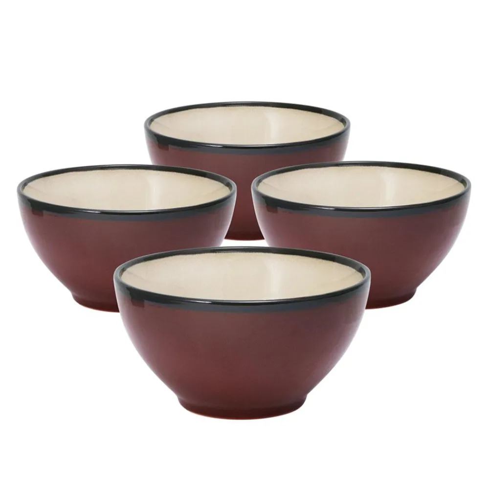 Gourmet Basics® Belmont Set of 4 Red Soup Cereal Bowls- Soup Cereal Bowls
