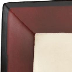 Gourmet Basics® Belmont Set of 4 Red Square Dinner Plates- Dinner Plates