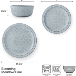 Pfaltzgraff® Blooming Meadow Blue 12 Piece Dinnerware Set, Service for 4- Dinnerware Service For 4
