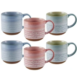 Pfaltzgraff® Brushed Set of 6 Reactive Mugs, Assorted- Coffee Mugs
