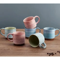Pfaltzgraff® Brushed Set of 6 Reactive Mugs, Assorted- Coffee Mugs