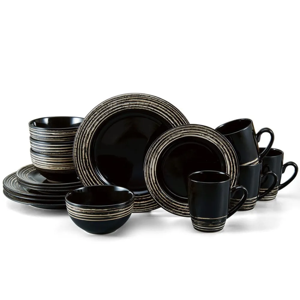 Pfaltzgraff® Bryson Black 16 Piece Dinnerware Set, Service for 4- Dinnerware Service For 4