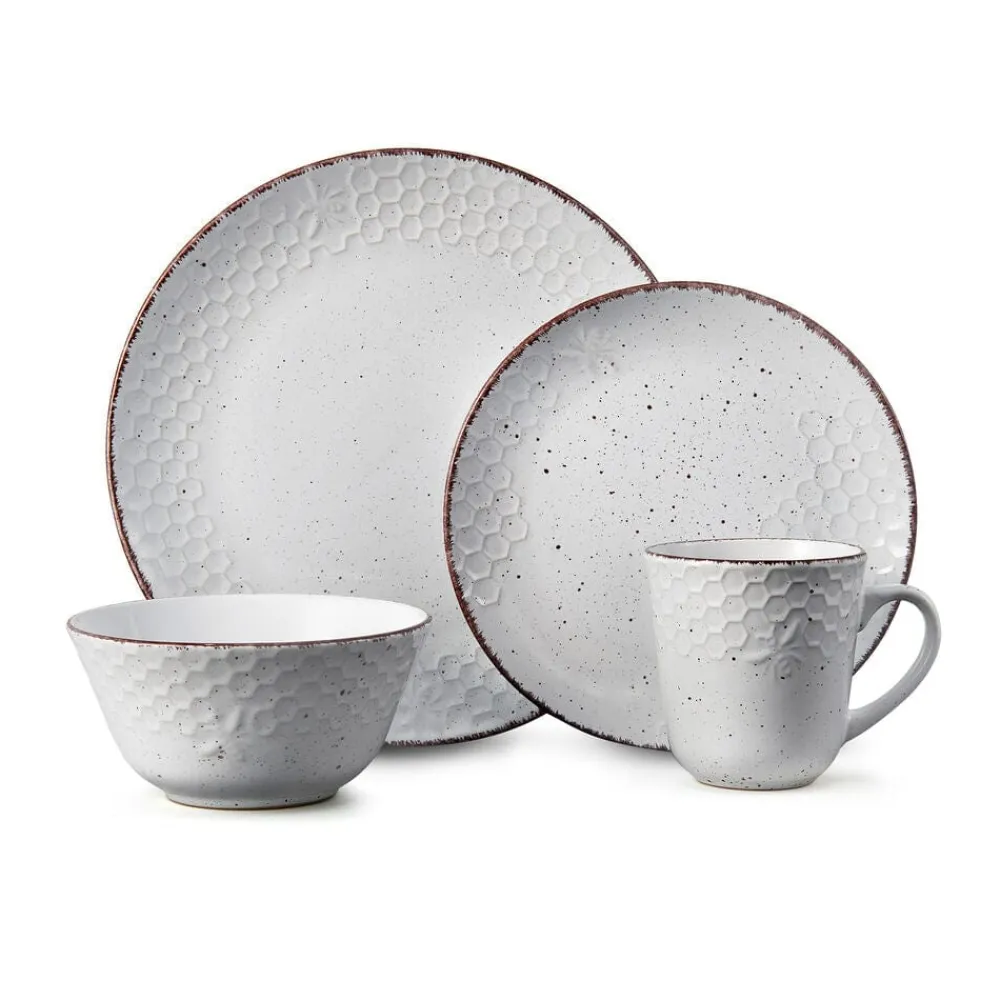 Pfaltzgraff® Bumble Bee White 16 Piece Dinnerware Set, Service for 4- Dinnerware Service For 4