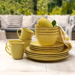 Pfaltzgraff® Bumble Bee Yellow 16 Piece Dinnerware Set, Service for 4- Dinnerware Service For 4