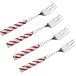 International® Silver Candy Cane Set of 4 Appetizer Forks- Openstock|Sets