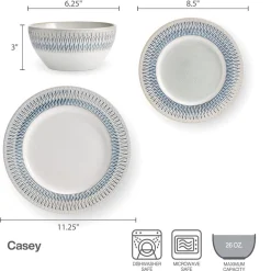 Pfaltzgraff® Casey 12 Piece Dinnerware Set, Service for 4- Dinnerware Service For 4
