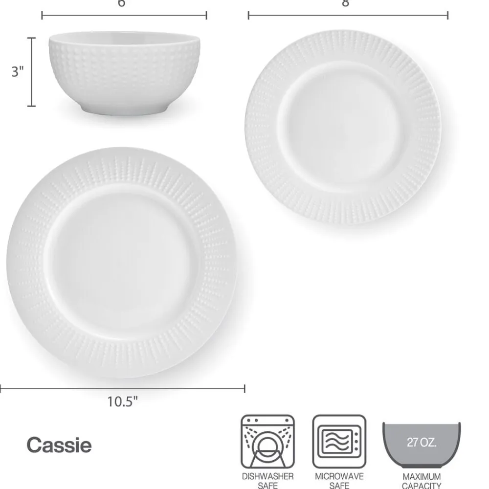 Pfaltzgraff® Cassie 12 Piece Dinnerware Set, Serivce for 4- Dinnerware Service For 4