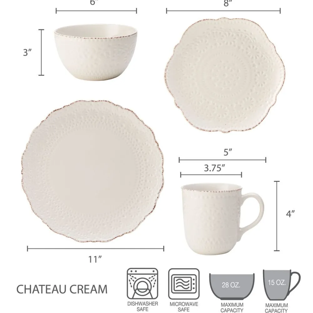 Pfaltzgraff® Chateau Cream 16 Piece Dinnerware Set, Service for 4- Dinnerware Service For 4
