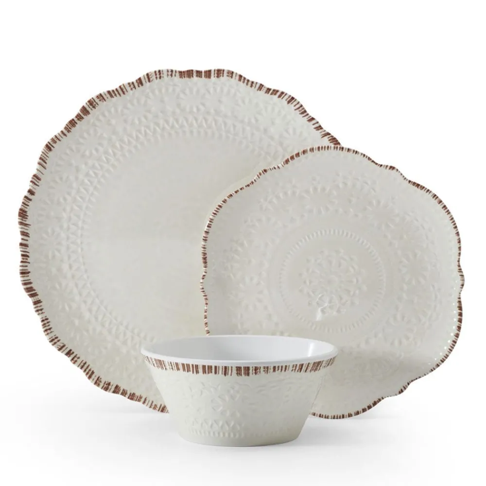 Pfaltzgraff® Chateau Cream 12 Piece Outdoor Melamine Dinnerware Set, Service for 4- Dinnerware Service For 4