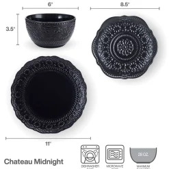 Pfaltzgraff® Chateau Midnight 12 Piece Dinnerware Set, Service for 4- Dinnerware Service For 4