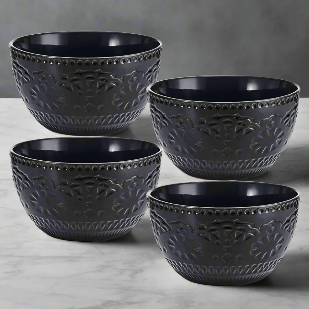 Pfaltzgraff® Chateau Midnight Set of 4 Soup Cereal Bowls- Soup Cereal Bowls