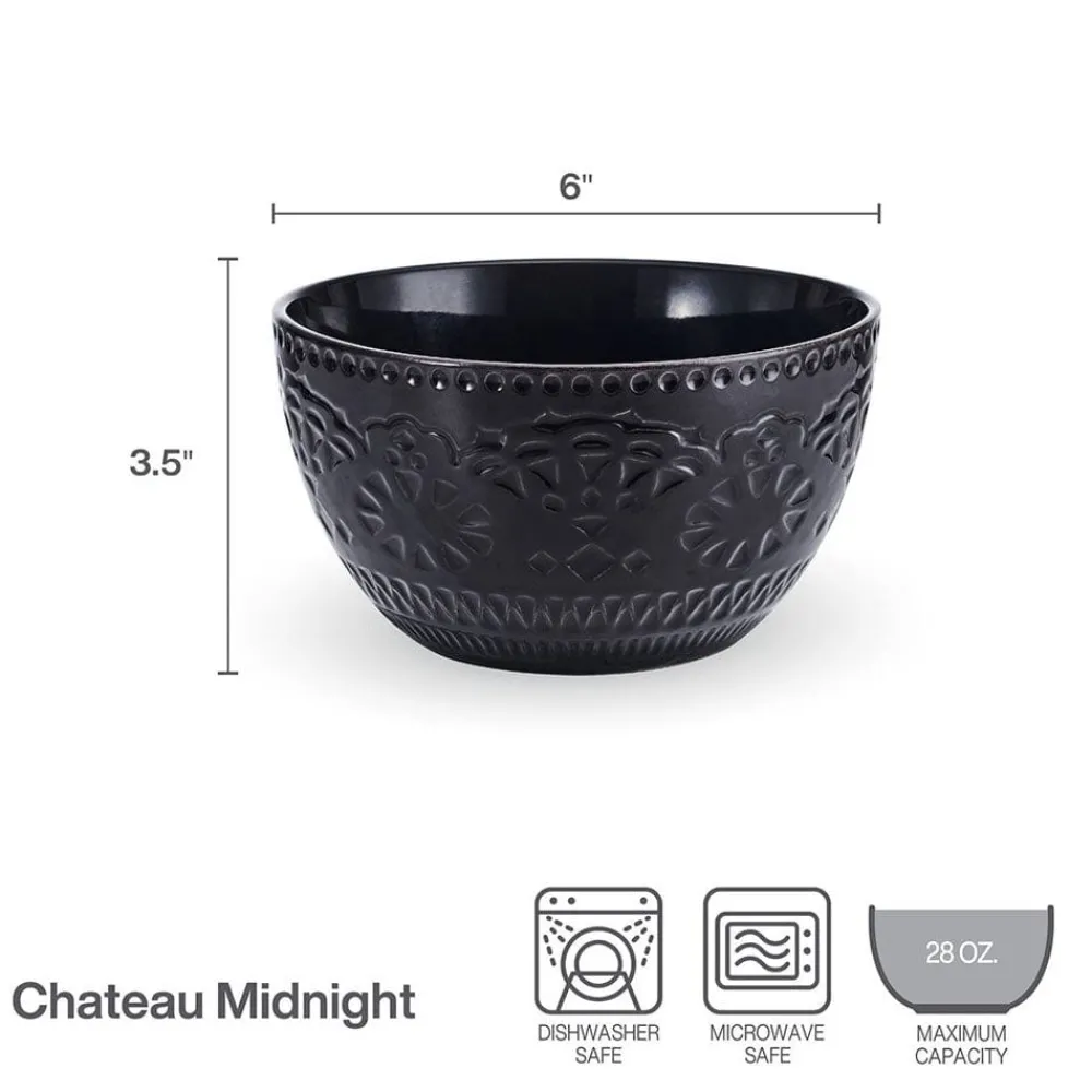 Pfaltzgraff® Chateau Midnight Set of 4 Soup Cereal Bowls- Soup Cereal Bowls