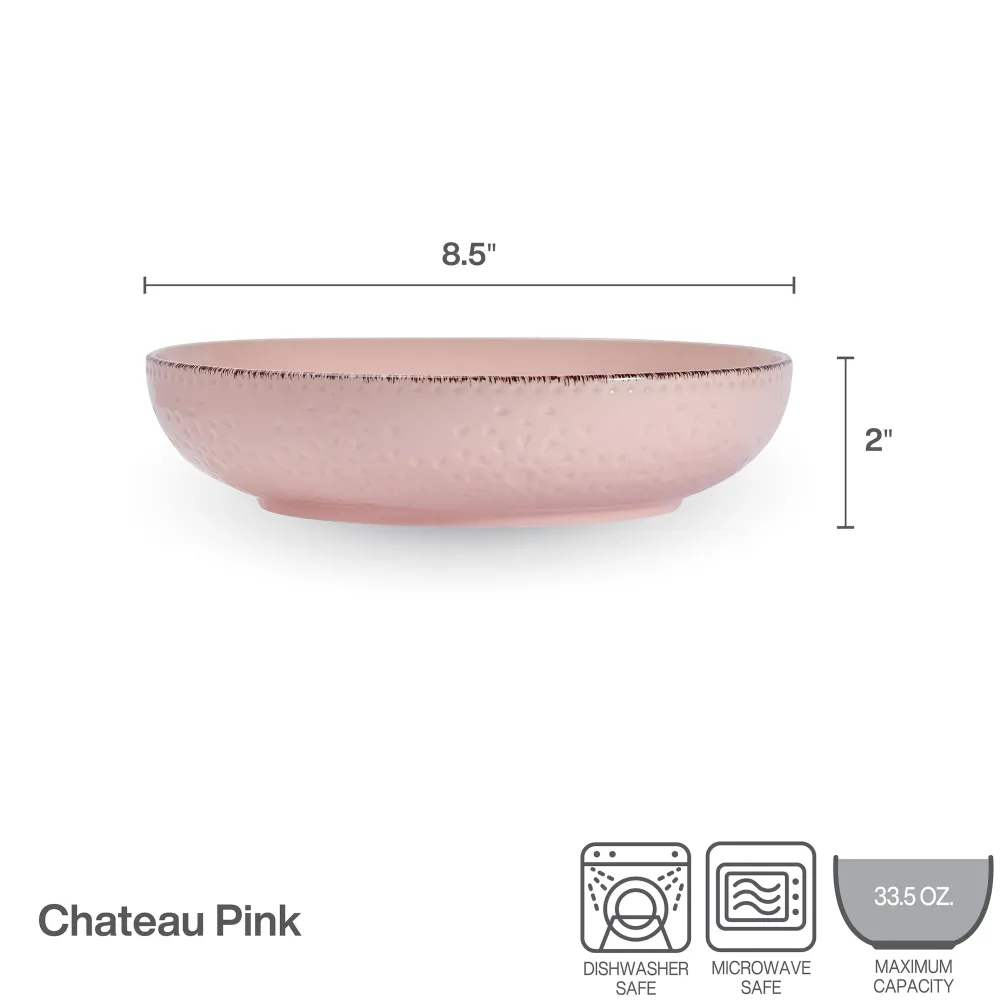 Pfaltzgraff® Chateau Pink Set of 4 Pasta Bowls- Pasta Bowls