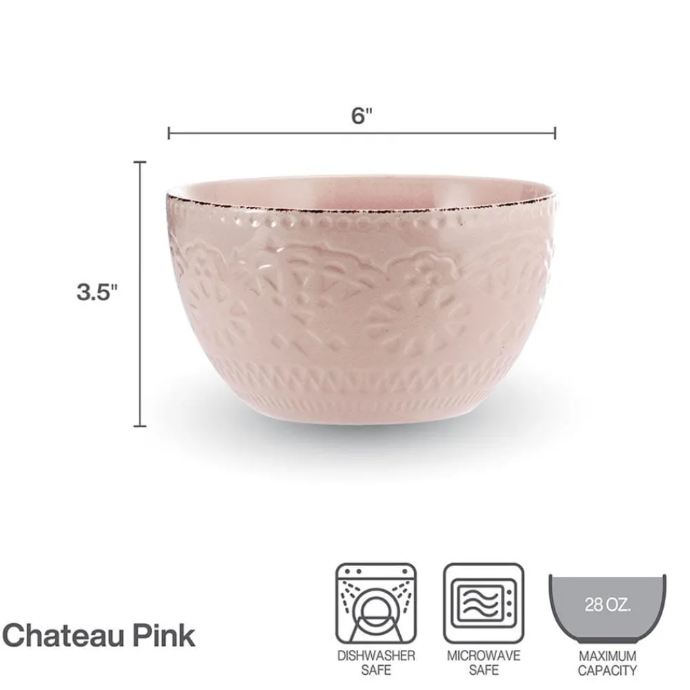 Pfaltzgraff® Chateau Pink Set of 4 Soup Cereal Bowls- Soup Cereal Bowls