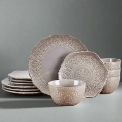 Pfaltzgraff® Chateau Smoke 12 Piece Dinnerware Set, Service for 4- Dinnerware Service For 4
