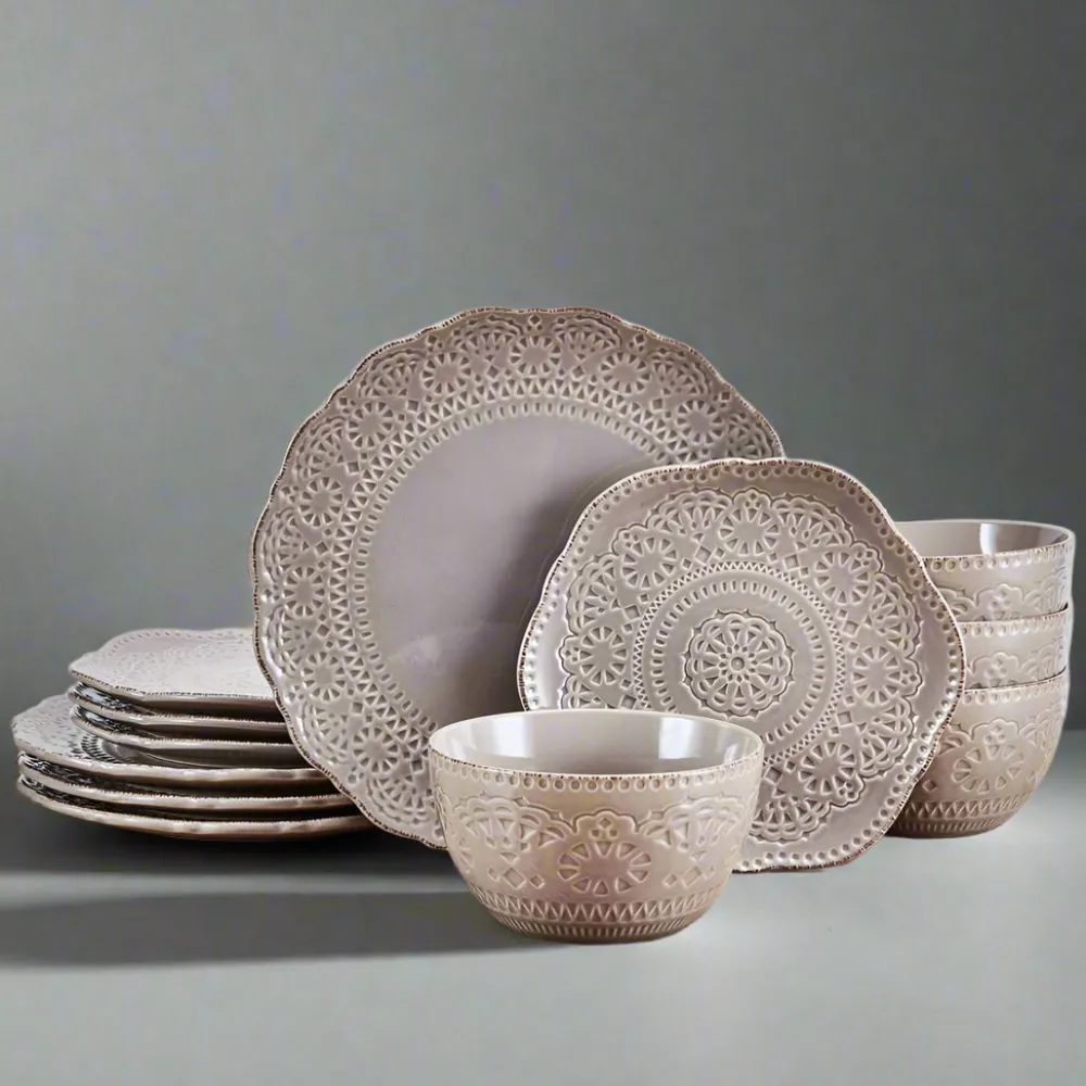 Pfaltzgraff® Chateau Smoke 12 Piece Dinnerware Set, Service for 4- Dinnerware Service For 4