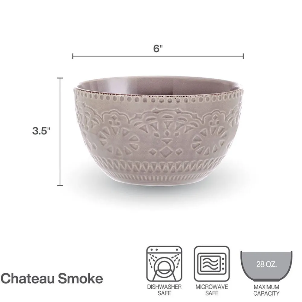 Pfaltzgraff® Chateau Smoke Set of 4 Soup Cereal Bowls- Soup Cereal Bowls
