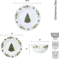 Pfaltzgraff® Christmas Day 24 Piece Dinnerware Set, Service for 8- Dinnerware Service For 8