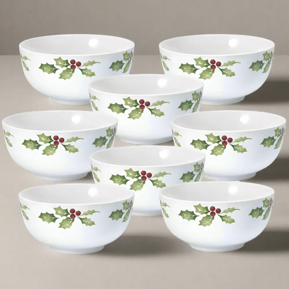 Pfaltzgraff® Christmas Day Set of 8 Soup Cereal Bowls- Soup Cereal Bowls