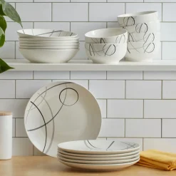 Studio Nova Circles 18 Piece Dinnerware Set, Service for 6- Dinnerware Service For 6