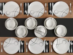 Studio Nova Circles 18 Piece Dinnerware Set, Service for 6- Dinnerware Service For 6