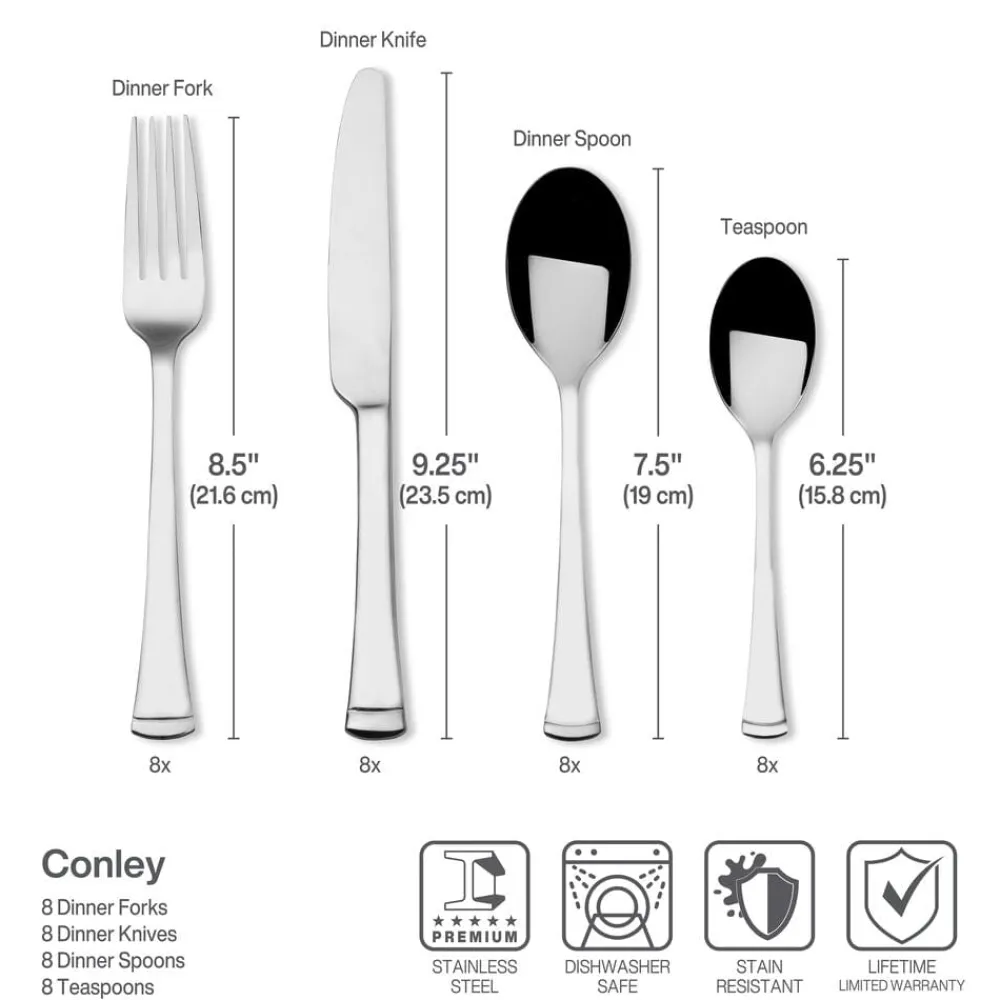 International® Silver Conley 34 Piece Flatware Set, Service for 8- Sets