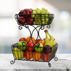 Gourmet Basics® Countryside 2 Tier Fruit Storage Basket- Fruit And Storage Baskets