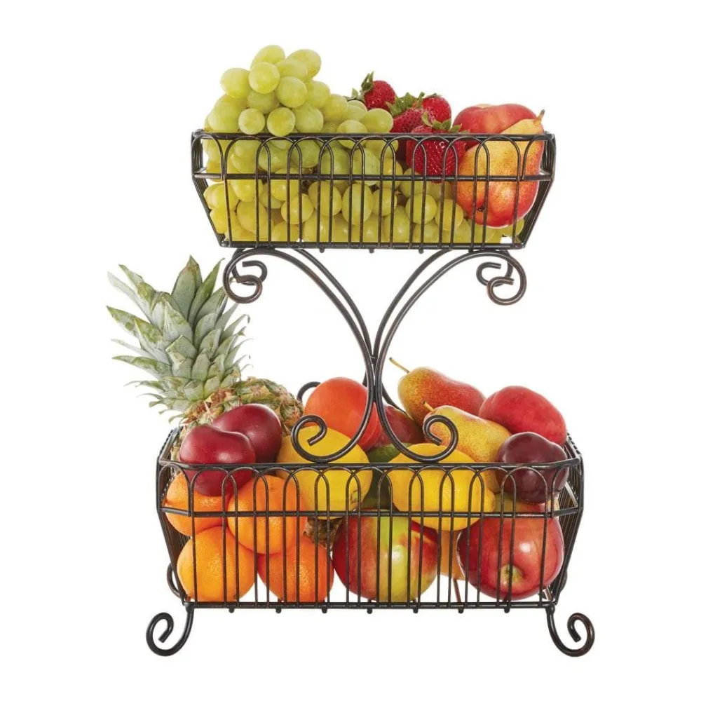 Gourmet Basics® Countryside 2 Tier Fruit Storage Basket- Fruit And Storage Baskets