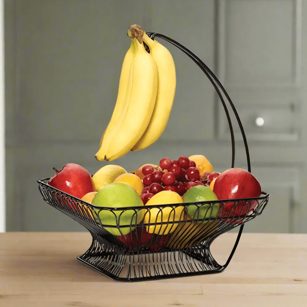 Gourmet Basics® Countryside Fruit Basket with Banana Hook- Fruit And Storage Baskets