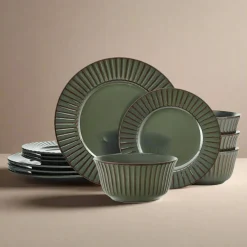 Pfaltzgraff® Dannie Green 12 Piece Dinnerware Set, Service for 4- Dinnerware Service For 4