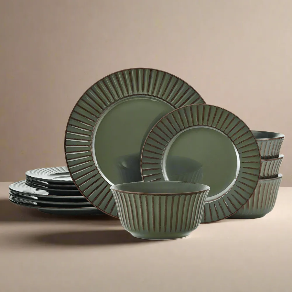 Pfaltzgraff® Dannie Green 12 Piece Dinnerware Set, Service for 4- Dinnerware Service For 4